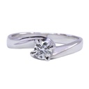 Anello solitario - Brillante 0,24ct F/G-VS1 oro 18kt. peso totale di gr.3,20