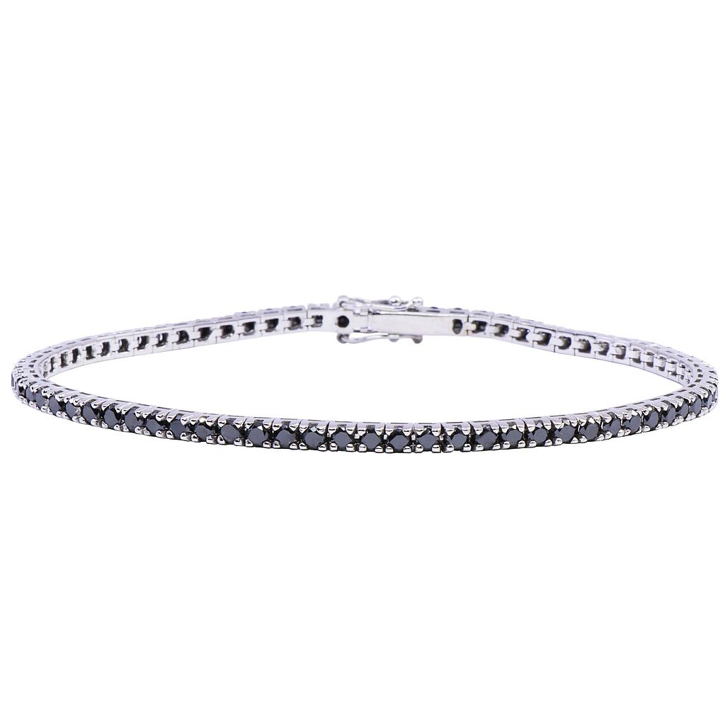Bracciale tennis - Diamanti neri 4,60ct, oro 18kt. peso totale 11gr