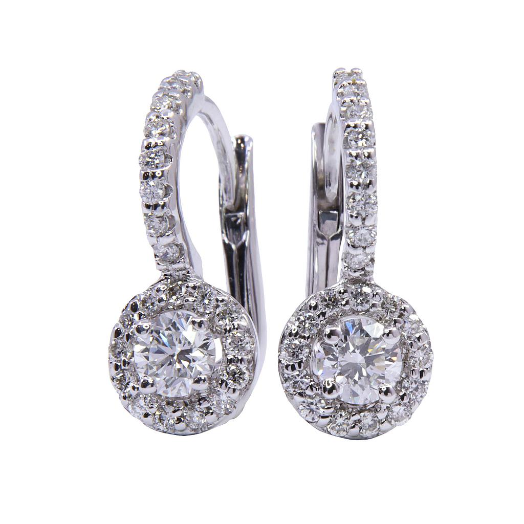 Orecchini - Brillanti 0,50ct G-VS1, oro 18kt. peso totale 3,2gr
