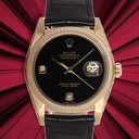Rolex O.P. Datejust ref:16018, 36 mm, 18kt. Yellow Gold Case, Onyx dial- Rolex Box & Rolex Service and Retailer Lab. Papers
