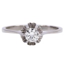 Anello solitario - Brillante 0,47ct H/I-VS1, oro 18kt di gr.3,5