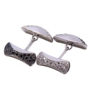 Gemelli - Brillanti neri e bianchi 0,40ct, G-VS1 oro 18kt, peso totale 8,9gr