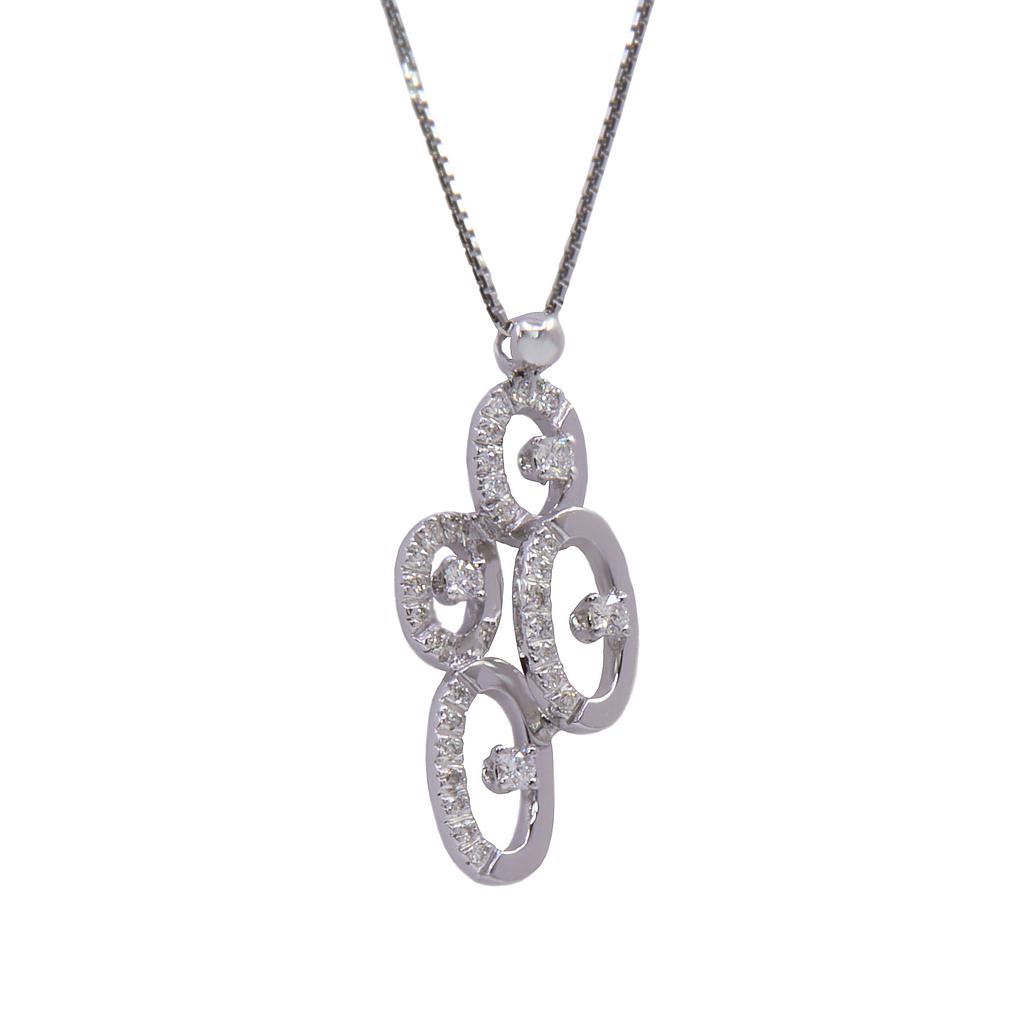Collana - Brillante 0,25ct. G-VS1, oro 18kt. peso totale 5,5gr