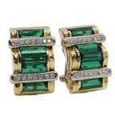 Orecchini con tourmalina - Brillanti 0,14ct G-VS1 oro 18kt peso totale 14,60 gr
