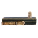 Set cucito antico - Ditale e agoraio con astuccio. oro 18kt, di gr.10,7