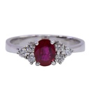 Anello - Rubino 1,03ct. brillanti 0,26ct. F/G-VS1 in oro 18kt. 3,9gr