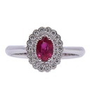 Anello - Rubino 0,66ct. brillanti 0,27ct. F/G-VS1 in oro 18kt. 3,9gr