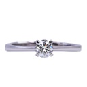 Anello solitario - Brillante 0,40ct. D-VS1, oro 18kt. peso totale di gr.3,90