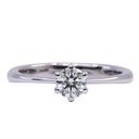 Anello solitario - Brillante 0,53ct. F-VS1, oro 18kt. di gr.3,5