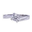 Anello solitario - Brillante 0,53ct. D-SI1, oro 18kt. di gr.3,65