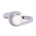 Anello perla - Oro 18kt. peso totale 3,9 gr