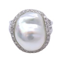 Anello perla scaramazza - Brillanti 0,28ct. G-VS in oro 18kt.