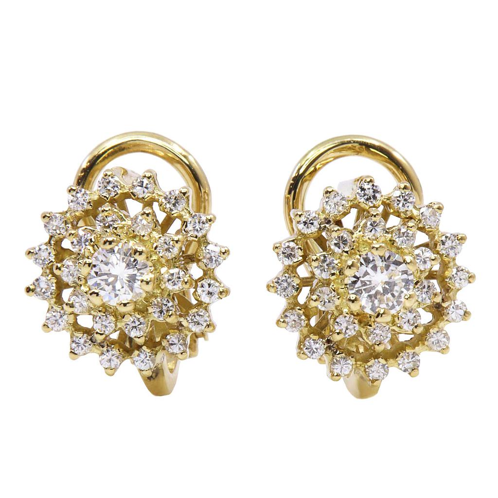 Orecchini - Brillanti 0,82ct. totali, H-VS1, oro 18kt. peso totale 5,8gr