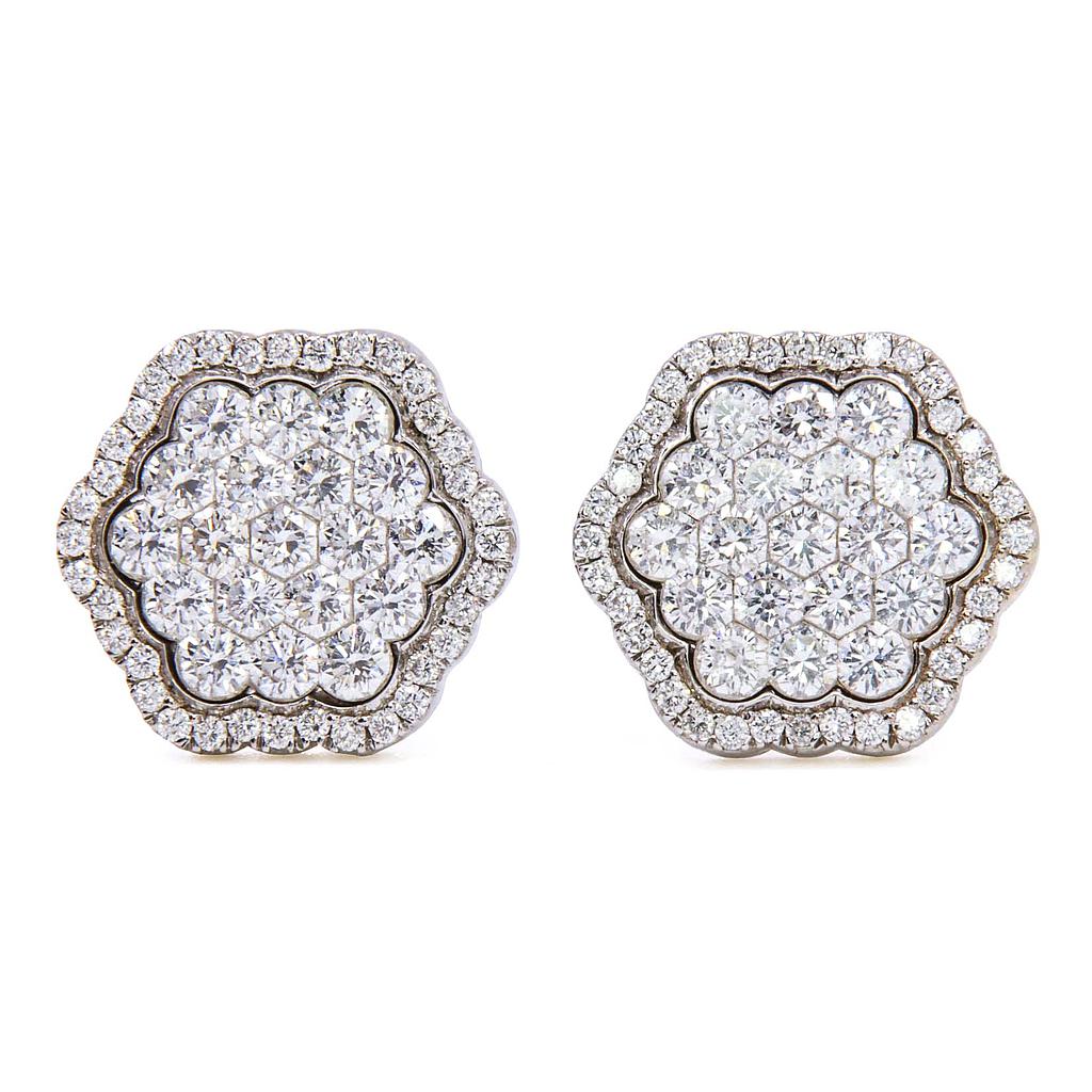 Orecchini Esagono - Brillanti 2,3ct. G-VS1, oro 18kt. peso totale 5,6gr