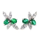 Orecchini - Smeraldi 0,50ct. brillanti 0,71ct. F/G-VVS, oro 18kt.