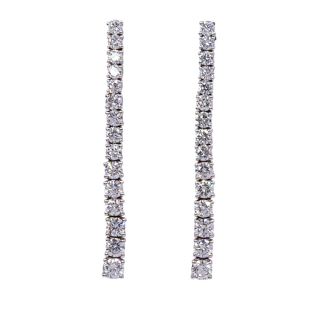 Orecchini tennis - Brillanti 2,43ct. F-VVS, oro 18kt.
