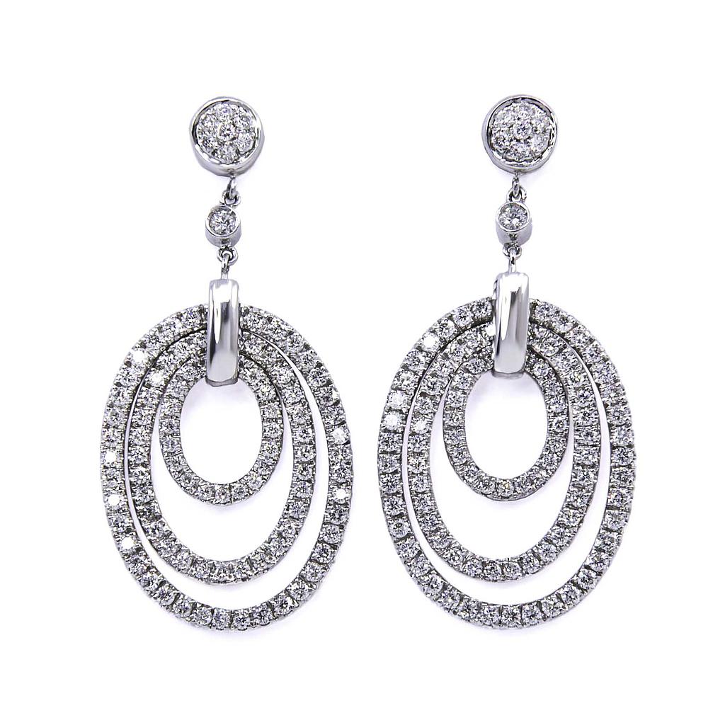 Orecchini ovali - Brillanti 2,05ct. F/G-VVS, oro 18kt.