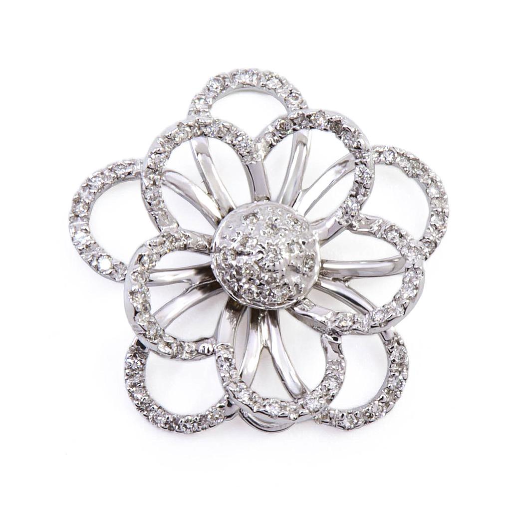 Pendente fiore - Brillanti 0,45ct. G-VS1 oro 18kt. peso totale 5,2gr