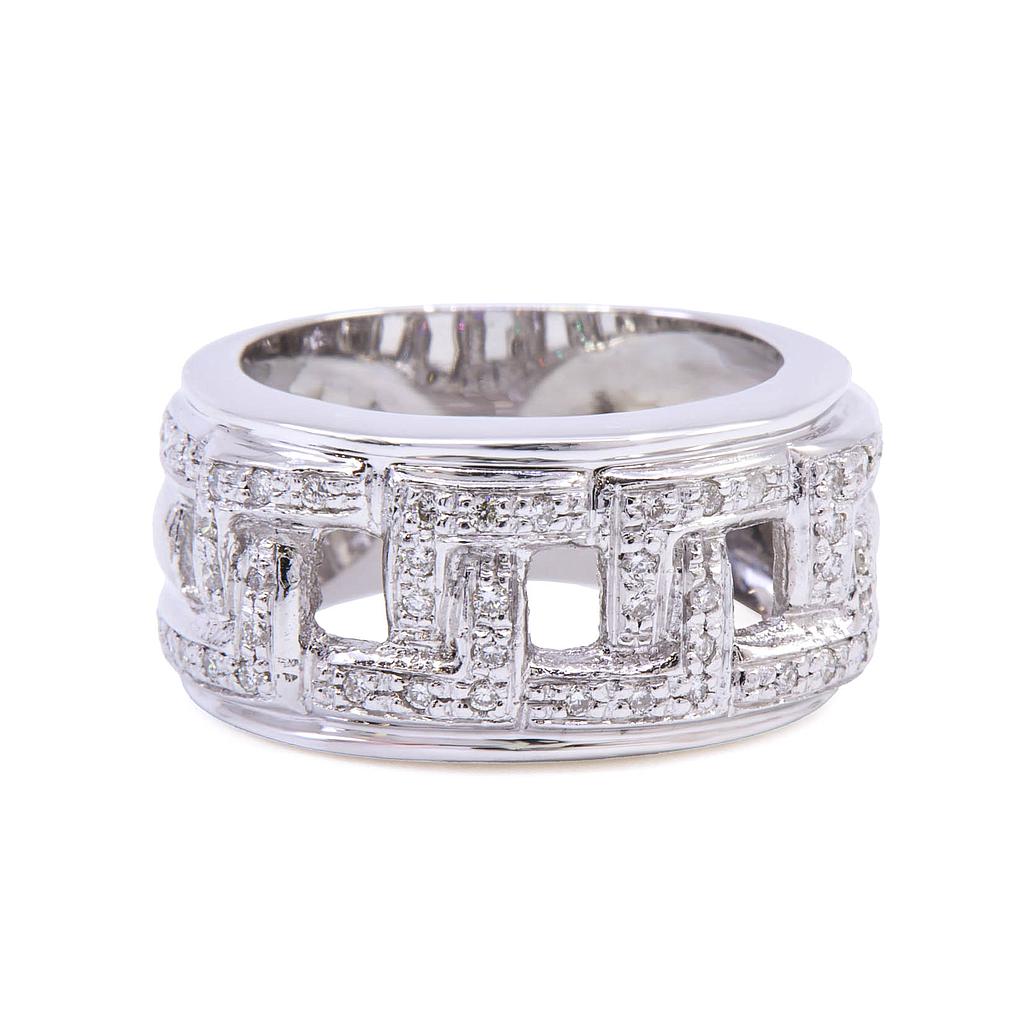 Anello greca - Brillanti 0,25ct. G-VS1, oro 18kt. peso totale 9,6gr