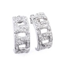 Orecchini semicerchi - Brillanti 0,40ct. G-VS1, oro 18kt. peso totale 7gr