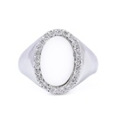 Anello agata bianca - Brillanti 0,20ct. G-VS1, oro 18kt.