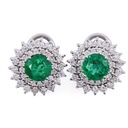 Orecchini - Smeraldi 2,35ct. brillanti 1,41ct. E/F-VVS, oro 18kt.