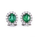 Orecchini - Smeraldi 2,29ct. brillanti 0,85ct. F/G-VVS, oro 18kt.