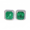 Orecchini - Smeraldi 2,8ct. brillanti 0,51ct. F/G-VVS, oro 18kt.