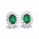 Orecchini - Smeraldi 2,16ct. brillanti 1,20ct. F/G-VVS1, oro 18kt.
