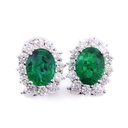 Orecchini - Smeraldi 2,93ct. brillanti 1,15ct. D/E-VS, oro 18kt.