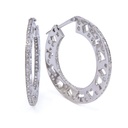 Orecchini cerchi - Brillanti 0,47ct. G-VS, oro 18kt. peso totale 14,6gr