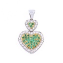 Pendente - Smeraldo 1,2ct. brillanti 0,68ct. F/G-VVS oro 18kt. peso totale 7,7gr