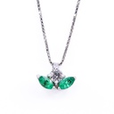 Collana - Smeraldo 0,56ct. brillanti 0,26ct. F/G-VVS oro 18kt. peso totale 4,65gr