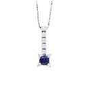 Collana - Zaffiro 0,33ct. brillanti 0,14ct. F/G-VVS in oro 18kt. peso totale 4,3 gr