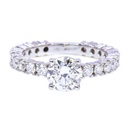 Anello solitario collezione Pantelleria - Diamanti 1,50+1,03ct. F-VS1+F/G-VVS, oro bianco 18kt. 4,3 gr.