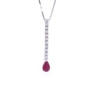 Collana - Rubino 0,99ct. brillanti 0,35ct. F-VVS in oro 18kt. peso totale 4,3gr