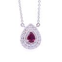 Collana - Rubino 0,51ct. brillanti 0,25ct. F-VVS in oro 18kt. peso totale 4gr