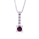 Collana - Rubino 0,33ct. brillanti 0,14ct. F/G-VVS in oro 18kt. peso totale 5gr