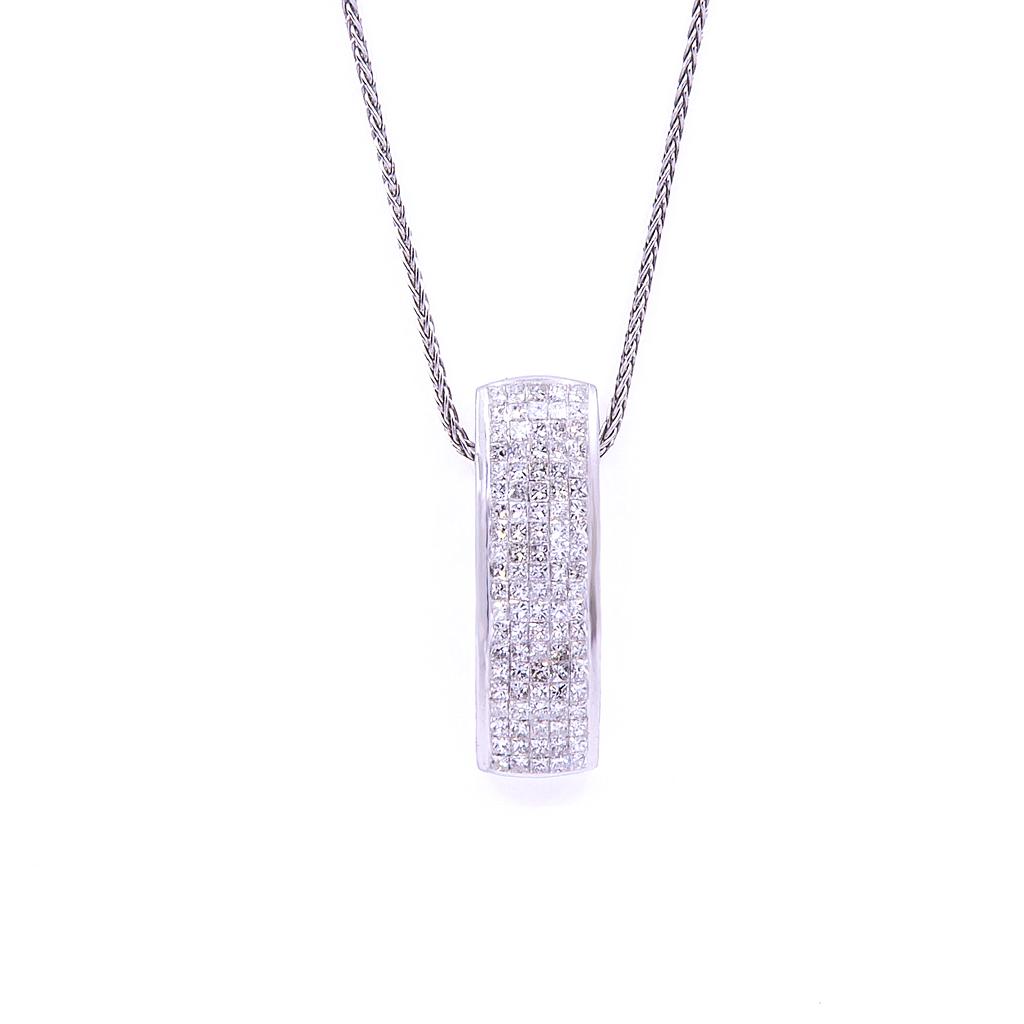 Collana pendente - Brillanti 1,3ct. G-VS, Oro 18kt, peso totale 6gr