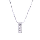 Collana Rettangolo - Brillanti 0,35ct. oro 18kt, peso totale 1,80gr