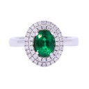 Anello - Smeraldo 1,21ct. brillanti 0,45ct. F-VVS in oro 18kt. 6,4gr