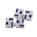 Gemelli - Zaffiri e brillanti 0,56ct. H-VS1, oro 18kt. peso totale 13gr.