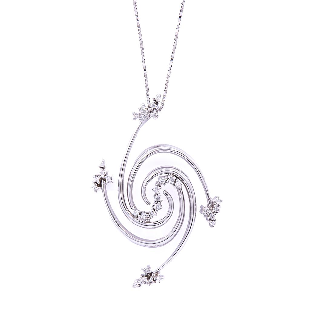 Collana Miluna - Oro 18kt. e brillanti, peso totale 10,5gr