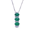 Collana - Smeraldi 1,52ct. brillanti 0,24ct. F/G-VVS oro 18kt. peso totale 4,8gr