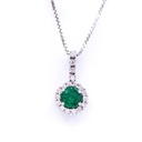 Collana - Smeraldi 0,38ct. brillanti 017ct. G-VS, in oro 18kt. peso totale 3,7gr