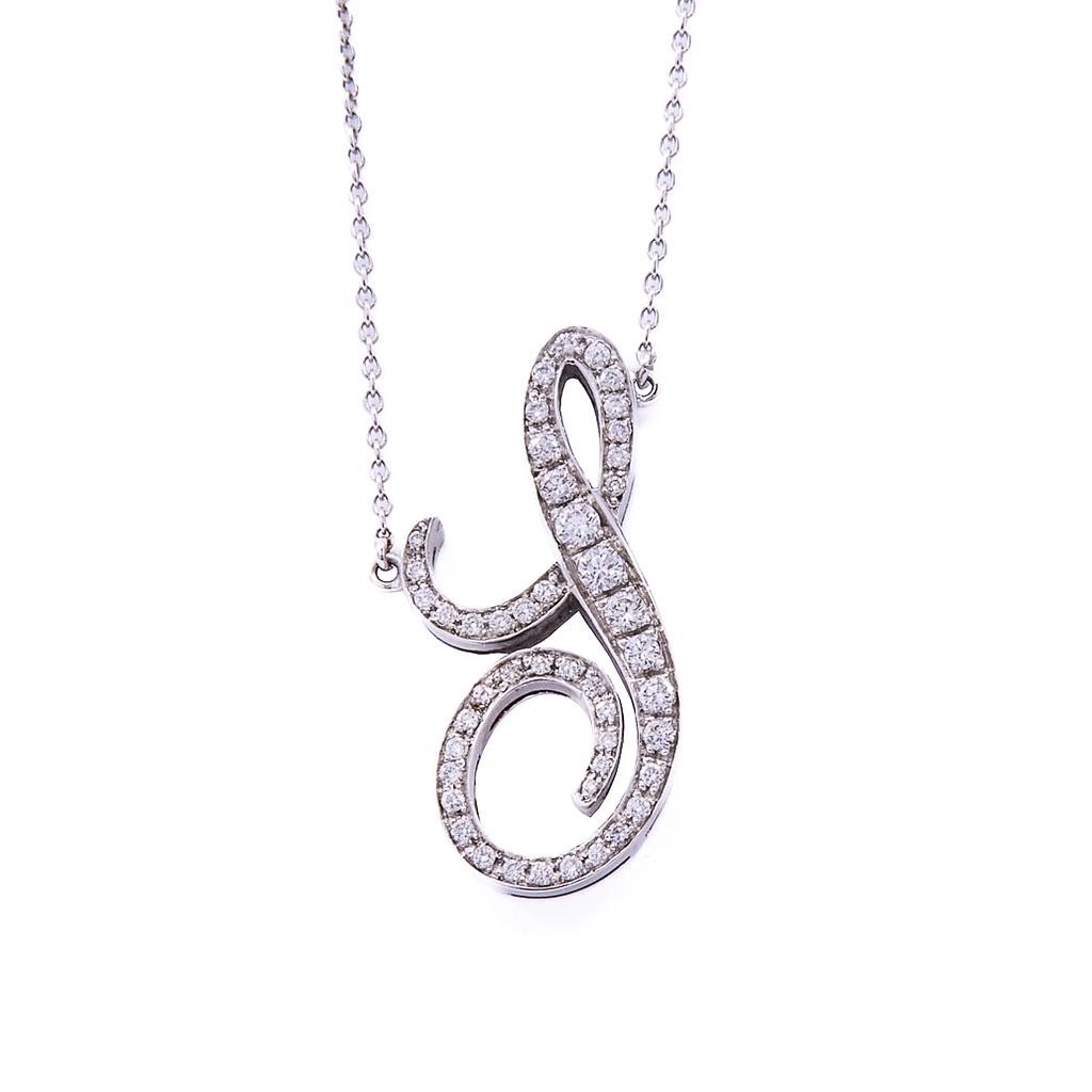 Collana lettera S - Oro 18kt 7,70gr. con brillanti