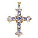 Pendente croce - Oro giallo 9kt. con pietre, peso totale 22gr.