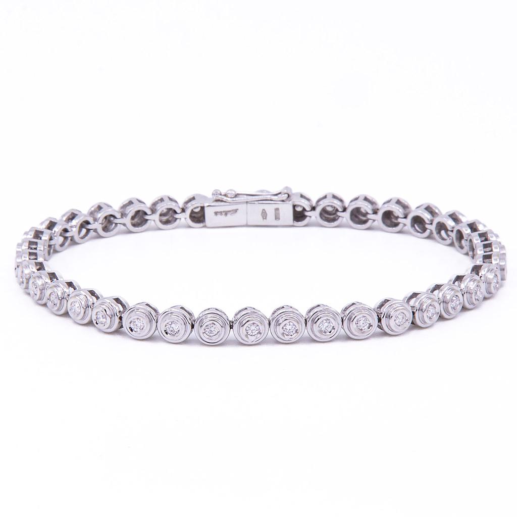 Bracciale tennis Salvini - Brillanti 0,38ct. G -VS, oro 18kt. peso totale 17,7gr