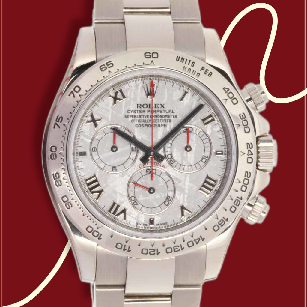 ROLEX DAYTONA  - Ref:116509 - Meteorite dial from factory, 18kt White Gold, Box & Papers, Serial Z768xxx - Preowned