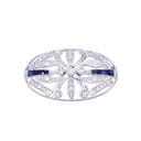 Spilla Ciondolo - Zaffiri, diamanti taglio antico, oro 18kt